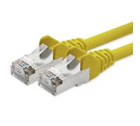 Network cable CAT5e 2x RJ45 connector foil and braid-shielded SFTP network patch cable 15m yellow