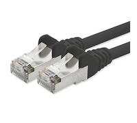 Network cable CAT5e 2x RJ45 connector foil and braid-shielded SFTP network patch cable 50m black