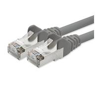 Network cable CAT5e 2x RJ45 connector foil and braid-shielded SFTP network patch cable 50m gray