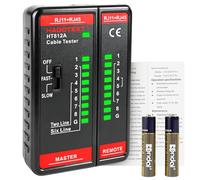 Network Cable Tester Network Ethernet Cable Tester for RJ11 RJ45 Ethernet Wire Tester Tool UTP/STP Continuity Test Portable Line Tester for Continuity Check,PhoneLine Finder,LANTester,Telephone Cabel