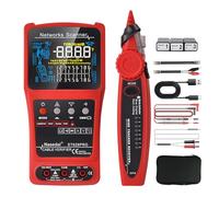 Network Cable Tester Wire Tracker Tone Generator Ethernet Tester Multimeter VFL 3-in-1 RJ45 CAT5 CAT6 CAT7 CAT8 RJ11 Tone Cable Length Cable Mapping Test (ET628 PRO)