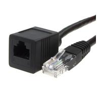Network CAT5e UTP Ethernet RJ45 Extension Male/Female Copper Cable 1m BLACK