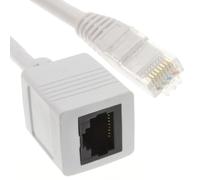 Network CAT6 UTP Ethernet RJ45 Extension Male/Female Cable White 10m