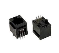 Network Connector Telephone Modular Interface Jack Rj11 6P6C Socket Connector Black 6 Pcs Clever