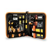 Network Crimping Tool Kit Multifunctional Electrician Repair Set with Digital Multimeter Wire Stripper Punch Down Tool Oxford Storage Bag for Ethernet Cabling Household Circuit Maintenance DIY Wiring