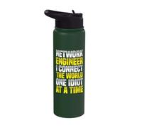 Network Engineer Connect The World Engineering IT Apparel Stainless Steel Insulated Water Bottle