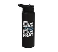 Network Engineer Less Plug and Play More Plug and Pray Stainless Steel Insulated Water Bottle
