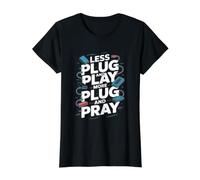 Network Engineer More Plug and Pray Value Graphic T-Shirt, Women, Black, XL