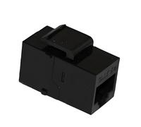 Network Inline Coupler Cat 3/Cat 5e/Cat 6 UTP Unshielded White/Black RJ11/RJ45 Port Adapter Ethernet Compatible for Patch Panel (5 Pieces, Black, Cat 5e)