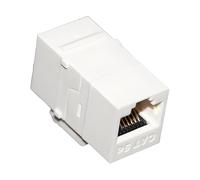Network Inline Coupler Cat 3/Cat 5e/Cat 6 UTP Unshielded White/Black RJ11/RJ45 Port Adapter Ethernet Compatible for Patch Panel (5 Pieces, White, Cat 5e)