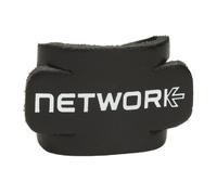 Network Section Logo Leather Scout Woggle (Black, White Print)