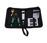Network Tool Kit Professional Ethernet Cable Crimper Set 5 in 1 Portable Ratcheting Crimping Pliers with Cable Tester for Cat5 Cat5e Cat6 Network Cables Home Office Repair