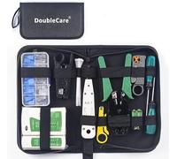 Network Tool Set, 12 in 1 Professional Repair Tools Network Kit Wire Stripper & Crimping Pliers RJ45 Plug, LAN Cable Tester Crimping Tool Set