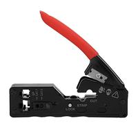 Network Wire Crimper Stripper Cutter, Professional Cable Crimping Tool for CAT - 5 CAT - 6 CAT - 7, German - Style Multifunctional Pliers with Adjustable Crimping Modes, Non - Slip (Red)