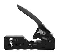 Network Wire Crimper Stripper Cutter, Professional Crystal Head Crimping Tool for CAT - 5 CAT - 6 CAT - 7, Multifunctional German - Style Network Plier with Adjustable Crimping Mod (Black)
