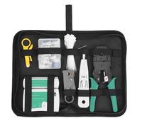 Network Wiring Tool Kit, 8p8c 6p6c Connectorsr j45 rj11 Cable Tester Wire Stripping Combination Ethernet LAN Crimper Punch Down Coax Stripper Cable Tie Tool for YG-P107 DC9V