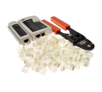Networking RJ45 RJ11 Tester with Crimper and 100 x RJ45 Ends Tool Kit