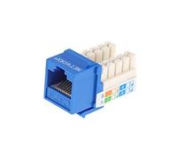 Networx Cat6 Keystone Jack - 90 Degree RJ45 Ethernet Module - 50 Micron Gold Plated - Slim Profile for High Density Patch Panels - UL-Listed Fire Retardant - Blue - 25 Pack