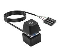 Netzschalter für Desktop Computers Binghe PC Netzschalter, PC Power Button Extern, PC Netzschalter Extern Netzschalter PC Off Switch Verlängerungskabel 1.65m mit LED Licht
