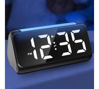 Netzu Alarm Clock Bedside with Night Light, Simple Large LED Display Big Number Digital Alarm Clocks for Living Room, with Dimmer USB Charger, Dual Alarm Clocks, Room Decor