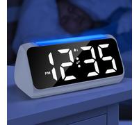 Netzu Alarm Clock Bedside with Night Light, Simple Large LED Display Big Number Digital Alarm Clocks for Living Room, with Dimmer USB Charger, Dual Alarm Clocks, Room Decor