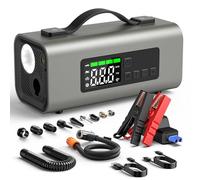 NEU MASTER 6-IN-1 Jump Starter Power Pack, 15200mAh Car Battery Booster with Tyre Inflator, 2500A Car Starter Power Bank for Self Driving Travel, Camping, Emergency(8.0L Gas/6.0L Diesel)