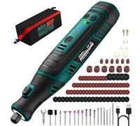NEU MASTER 8V Cordless Rotary Tool Kit, Power Rotary Tool with 2.0Ah Batttery, 117pcs Accessories, 30000RPM 5-Speeds LED Light, Multi Power Carving Tools for Sanding, Polishing, Drilling, Cutting