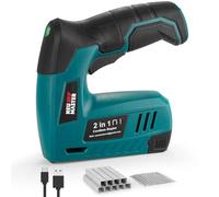 NEU MASTER Cordless Staple Gun - Small 4V Power Upholstery Staplers, 2 in 1 Stapler & Nailer with Micro USB Cable,1000pcs Each Staples/Nails, Ideal for Light DIY Project of Crafts,Upholstery,Repair