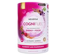 NEUBRIA Cognifuel - 30 Hydration Sachets with Electrolytes, Caffeine, L-Theanine, Choline, L-Tyrosine & Vitamins - Daily Nootropic Drink for Gym & Workout, Cognition, Focus | Blueberry & Pomegranate