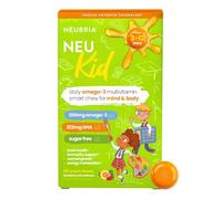 NEUBRIA NEU Kid Multivitamins & Omega 3 - Kids Vitamins D, C, A, E, B Complex & Fish Oil Gummy Like Soft Chews - Sugar-Free with EPA & DHA for Children 1+ | Strawberry Citrus Flavour (30 Servings)