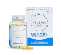NEUBRIA Spark Memory Supplement - Multivitamin for Adults with Bacopa Monnieri, Ginkgo Biloba, Turmeric, Ashwagandha, CoQ10 & Citicoline - Potent Cognitive Formula - 60 Vegan Capsules
