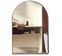 Neue Design Mood® Premium Arch Bathroom Mirror Black Framed Wall Mounted, Recessed Arched Frame Modern & Stylish (70cm x 50cm)