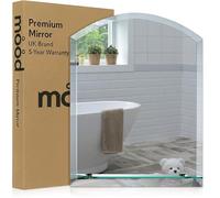 Neue Design Mood® Premium Arch Bathroom Mirror with Shelf, Anti-Rust Wall Mounted Bevelled Arched Frameless Mirrors, Toilet Bedroom Hallway, (50cm x 40cm)