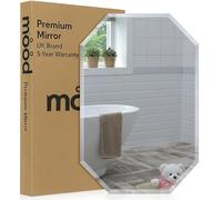 Neue Design Mood® Premium Octagonal Bathroom Mirror, Anti-Rust Wall Mounted Bevelled Frameless Mirrors, Hangs Both Ways, Toilet Bedroom Hallway (70cm x 50cm)