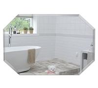 Neue Design Mood® Premium Octagonal Bathroom Mirror, Wall Mounted Bevelled Frameless Mirrors, Hangs Both Ways, Toilet Bedroom Hallway, (50cm x 70cm)