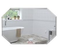 Neue Design Mood® Premium Octagonal Bathroom Mirror, Wall Mounted Bevelled Frameless Mirrors, Hangs Both Ways, Toilet Bedroom Hallway, (40cm x 50cm)