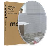 Neue Design Mood® Premium Oval Bathroom Mirror, Wall Mounted Bevelled Frameless Mirrors, Hangs Both Ways, Toilet Bedroom Hallway, (50cm x 40cm)