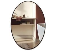 Neue Design Mood® Premium Oval Bathroom Mirror Black Wall Mounted, Framed Modern & Stylish (70cm x 50cm)