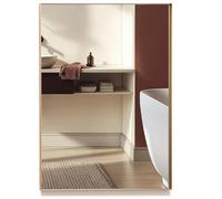 Neue Design Mood® Premium Rectangular Bathroom Mirror Gold Framed Wall Mounted, Recessed Rectangle Frame Modern & Stylish (70cm x 50cm)