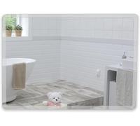 Neue Design Mood® Premium Rectangular Bathroom Mirror, Wall Mounted Bevelled Frameless Mirrors, Hangs Both Ways, Toilet Bedroom Hallway, (40cm x 50cm)