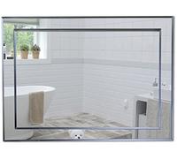 Neue Design Mood® Premium Rectangular Bathroom Mirror, Wall Mounted Bevelled Frameless Mirrors, Hangs Both Ways, Double Layer of Glass, Toilet Bedroom Hallway, (40cm x 50cm)