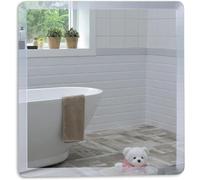 Neue Design Mood® Premium Square Bathroom Mirror, Anti-Rust Wall Mounted Bevelled Frameless Mirrors, Hangs Both Ways, Toilet Bedroom Hallway, (40cm x 40cm)