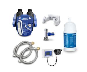 Neues Wasser Group Under Sink Water Filter Set - Brita Water Filter Cartridges, Brita Filter Head, Flex Hose, Angle Valve Adapter, Digiflow Water Clock Filter Change Indicator