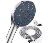 Neufly Hand Shower, Large Shower Head with Stainless Steel Hose, Water Saving, Pressure Boosting, Chrome, Universal Shower Head, 7 Modes, Shower