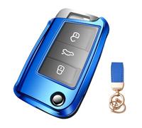 NEUHOO Car Accessories Compatible with Audi A1 GB 2018-2024 2025 Key Case and Key Fob, Key Case Silicone Key Card Case (Blue)