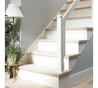 Neukids 14Pcs Pure White Stair Sticker,Self Adhesive Stair Riser Decals | Peel and Stick,Tile Sticker Waterproof,Kitchen Bedroom Stairs Cabinet Fireplace Art Decoration,100x18cm