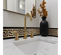 neukids 2 Rolls Self Adhesive Wallpaper Borders，Peel and Stick Wall Borders Stickers，Living Room Bedroom Bathroom Kitchen Decoration Ceiling Border，Brushed Gold，10x200cm