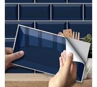neukids 27PCS Navy Kitchen Tile Stickers, Metro Tile Blue backsplash Tiles self Adhesive, Stick on Tiles for Bathroom Living Room Kitchen Laundry RV Splashback