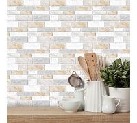 Neukids 27pcs Off-White Marble Kitchen Bathroom Tile Stickers self Adhesive, Adhesive Wall Tile Stickers, Stick on Tiles for Bathroom Living Room Kitchen Laundry RV Sink splashback