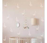 Neukids 32PCS Boho Animal Wall Stickers，Watercolor Geese Decals Peel and Stick，Girls Wall Decals Nursery Stickers for Kids Bedrooms Livingroom Kindergarten Window Wall Decor